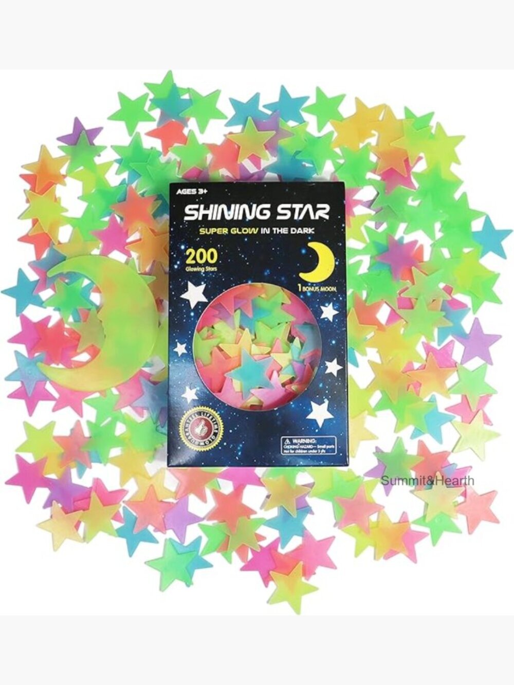 200pc Glow in Dark Stars Moon Stickers Ceiling Wall Decor Kids Room